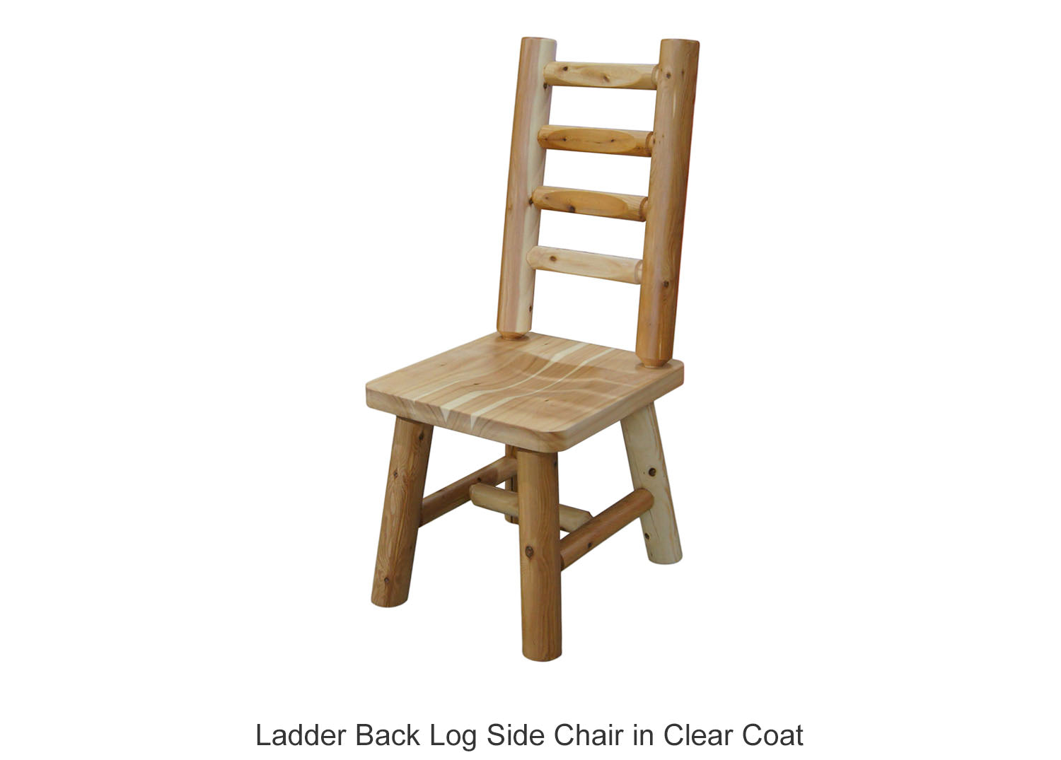 Ladder Back Log Side Chair in Clear Coat