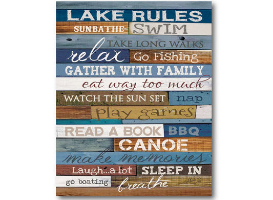 Lake Rules Canvas Art
