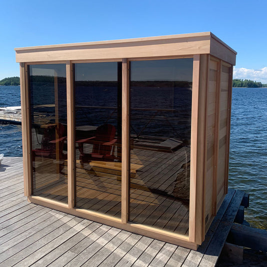 Large Modern Box Sauna by the Lake