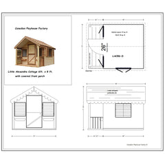 Jordan Cottage Playhouse with Front Porch Dimensions