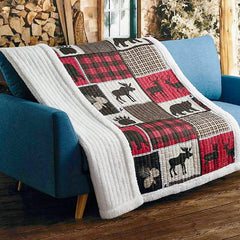 Lodge Life Quilted Sherpa Throw