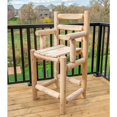 Log Captain Bar Stool with Back and Arms