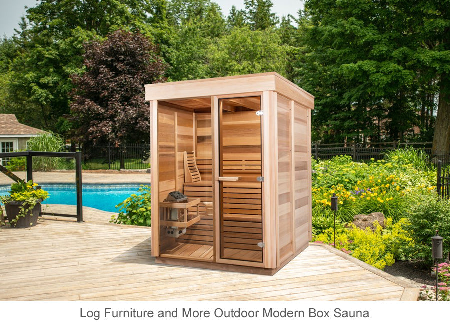 Log Furniture and More Outdoor Modern Box Sauna