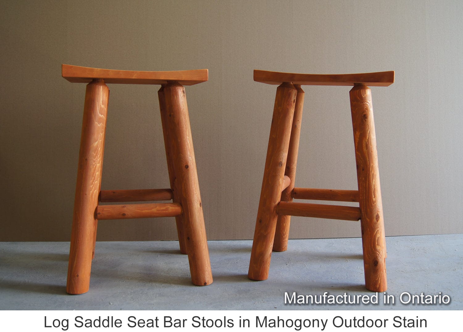 Log Saddle Seat Indoor Bar Stool • Log Furniture and More