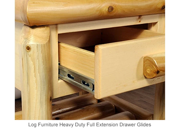 Mountain Lodge 1 Drawer Log Night Stand drawer