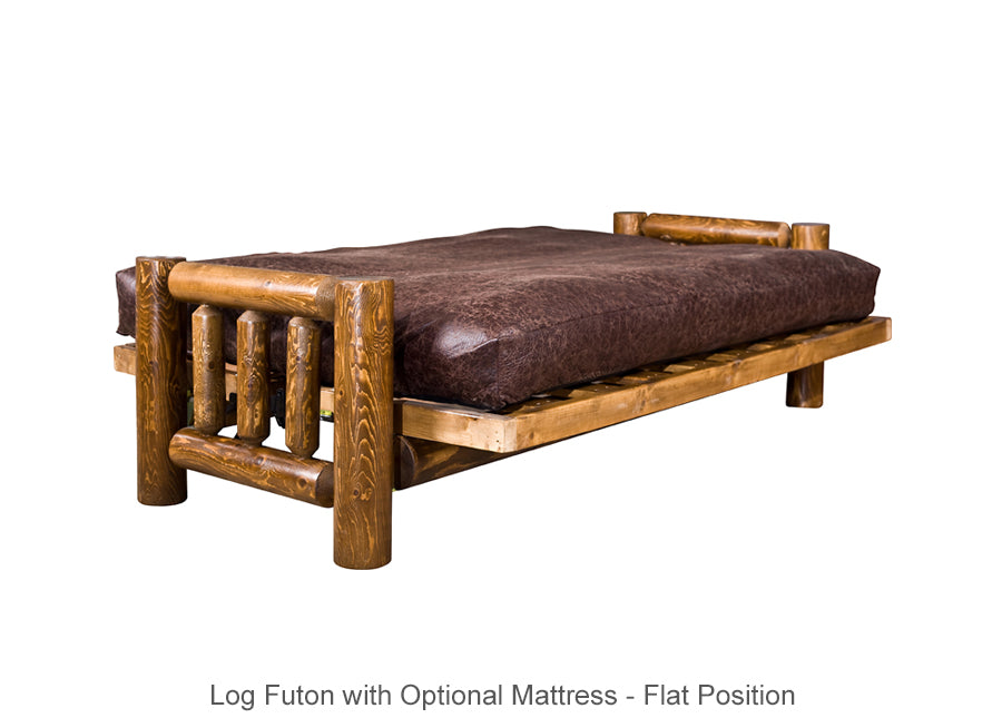 Log Futon with Optional Mattress open