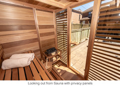 Looking out from Sauna with Privacy Panels