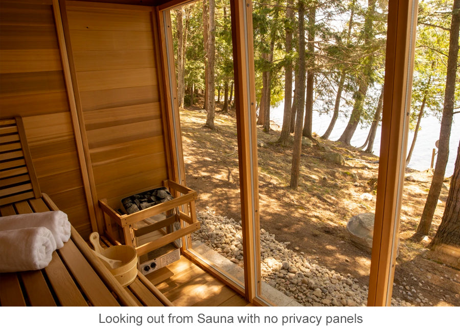 Looking out from Sauna with no privacy panels