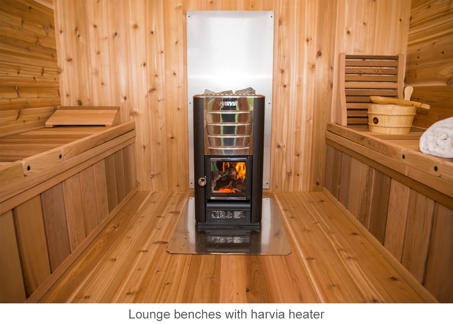 Lounge benches with Harvia heater
