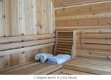 L shaped bench in Luna Sauna
