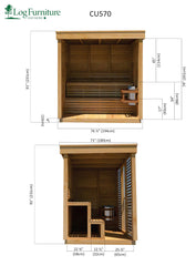 Modern Box Medium Outdoor Sauna Dimensions 2/2