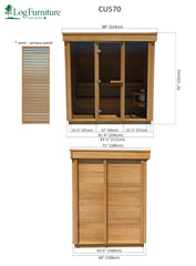 Modern Box Medium Outdoor Sauna Dimensions 1/2