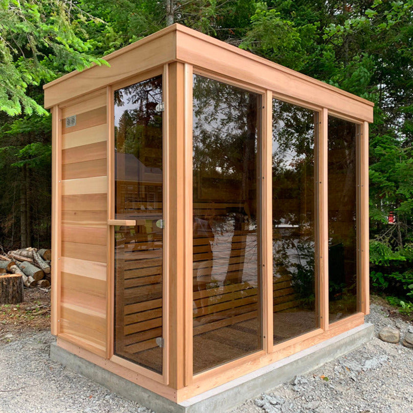 Modern Box Outdoor Sauna at the Cottage