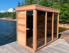 Modern Box Outdoor Sauna by the Lake