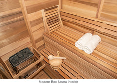 Pure Cube Indoor Clear Cedar Sauna - Small