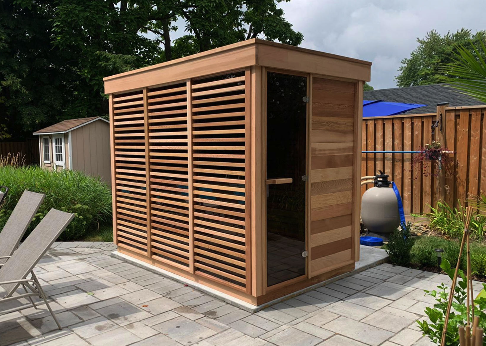 Large Modern Box Sauna by the Pool