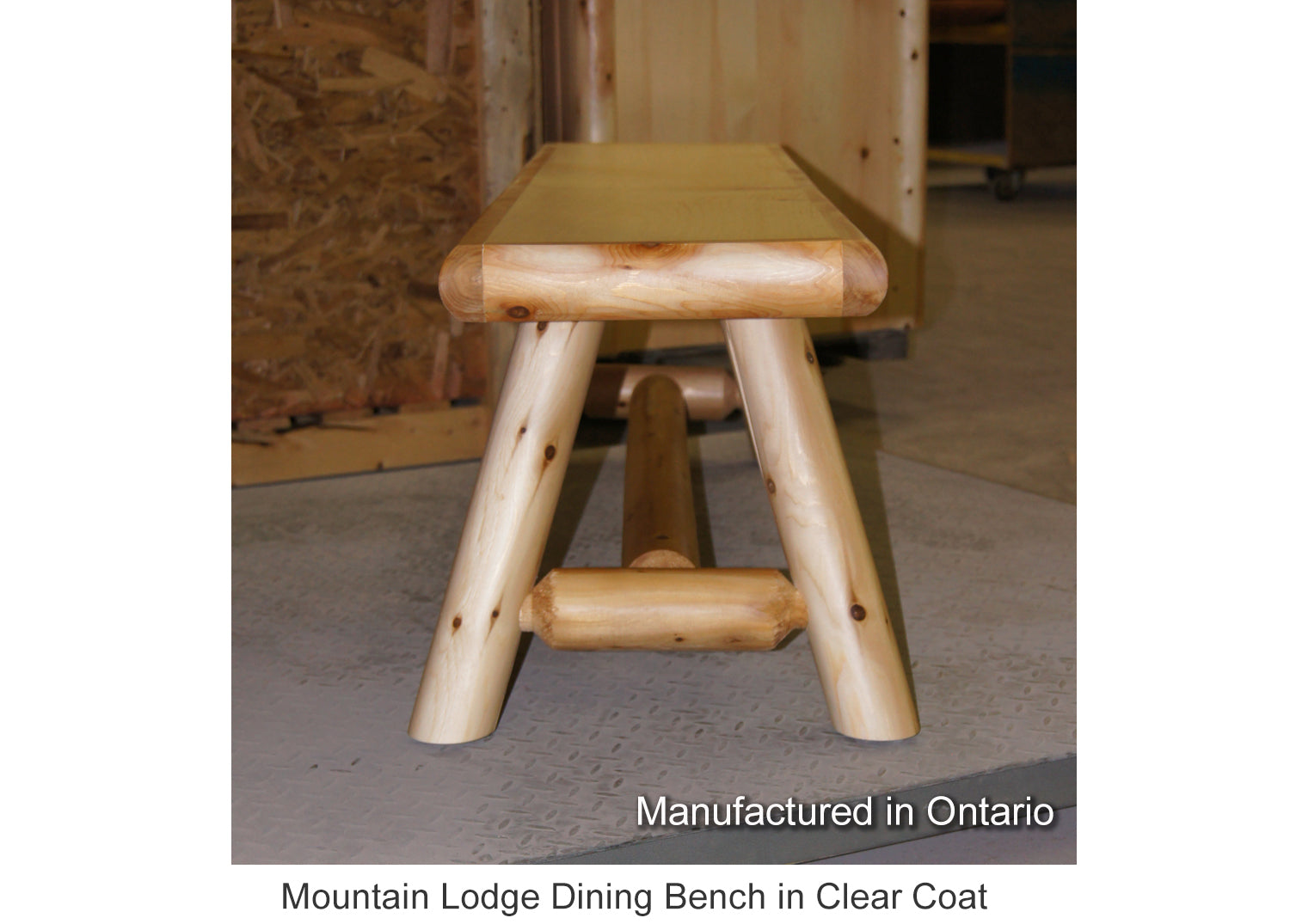 Mountain Lodge Dining Bench Side View