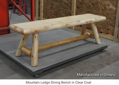 Mountain Lodge Dining Bench in Clear Coat