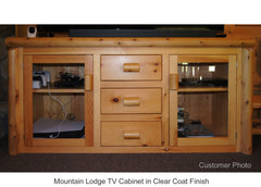 Mountain Lodge TV Cabinet in Clear Coat Finish Customer Photo