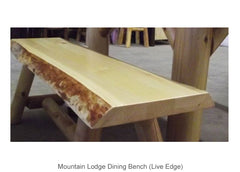Mountain Lodge Dining Bench with live edge