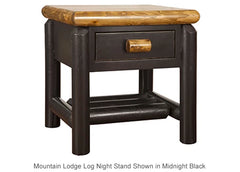 Mountain Lodge 1 Drawer Log Night Stand black two tone