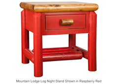 Mountain Lodge 1 Drawer Log Night Stand red two tone