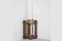 Barnwood corner cue rack