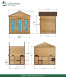 Outdoor Cedar Cabin Sauna - 6' x 8'