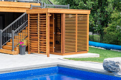 Clear Cedar Pure Cube Outdoor Sauna with Shower