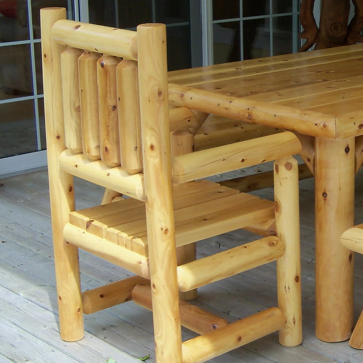 Outdoor Dining Log Arm Chair