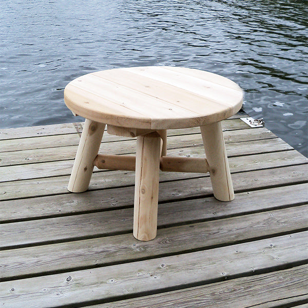 Outdoor Round Log End Table
