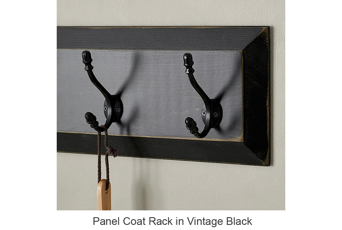 5 Hook Panel Coat Rack in Vintage Black