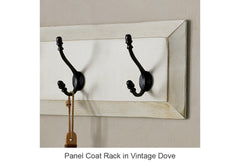 5 Hook Panel Coat Rack in Vintage Dove