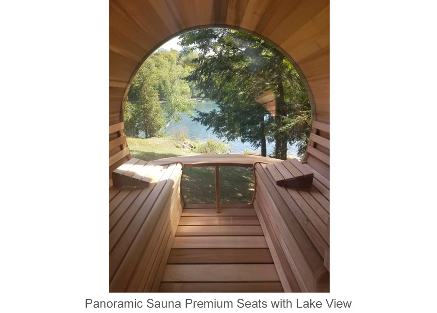 Panoramic Sauna premium seats with lake view