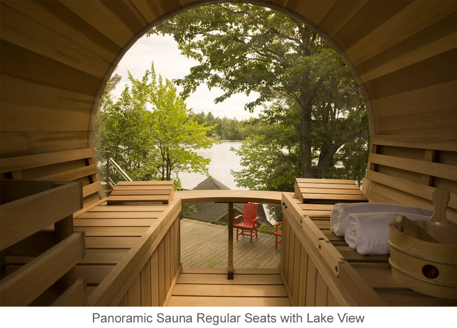 Panoramic Sauna regular seats with lake view