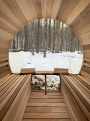 Panoramic Sauna Winter Scene