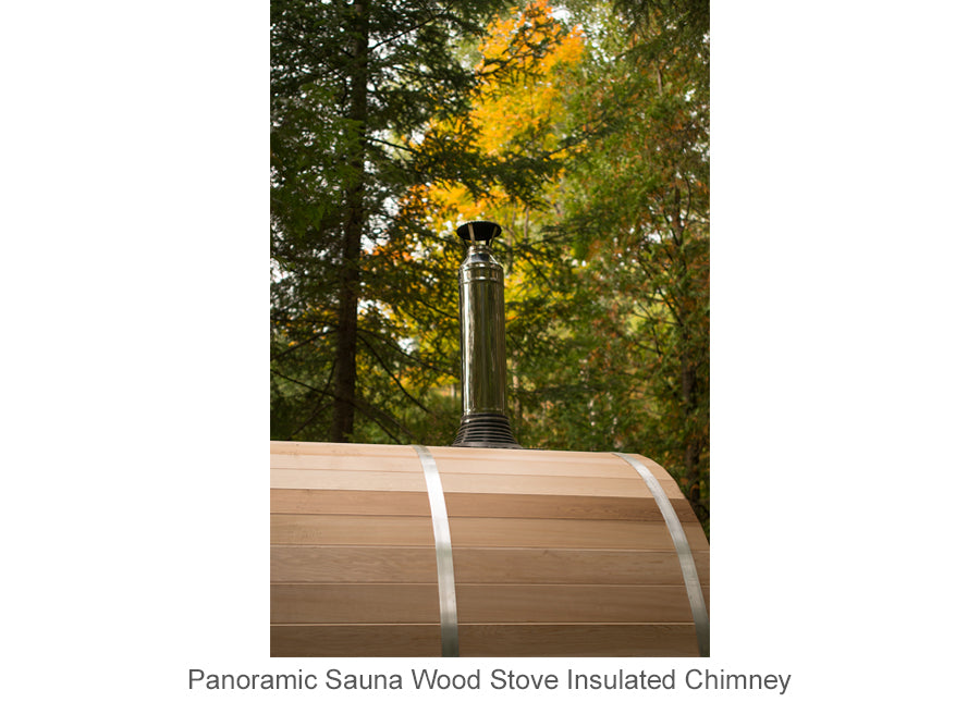 Panoramic Sauna Wood Stove insulated chimney