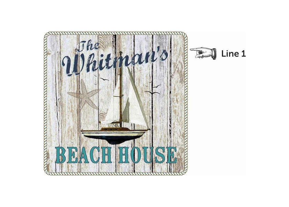 Personalized Beach House Dartboard & Cabinet Set Line 1