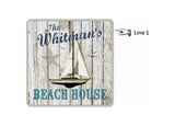 Personalized Beach House Dartboard & Cabinet Set Line 1