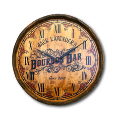 Personalized Bourbon Bar Quarter Barrel Clock