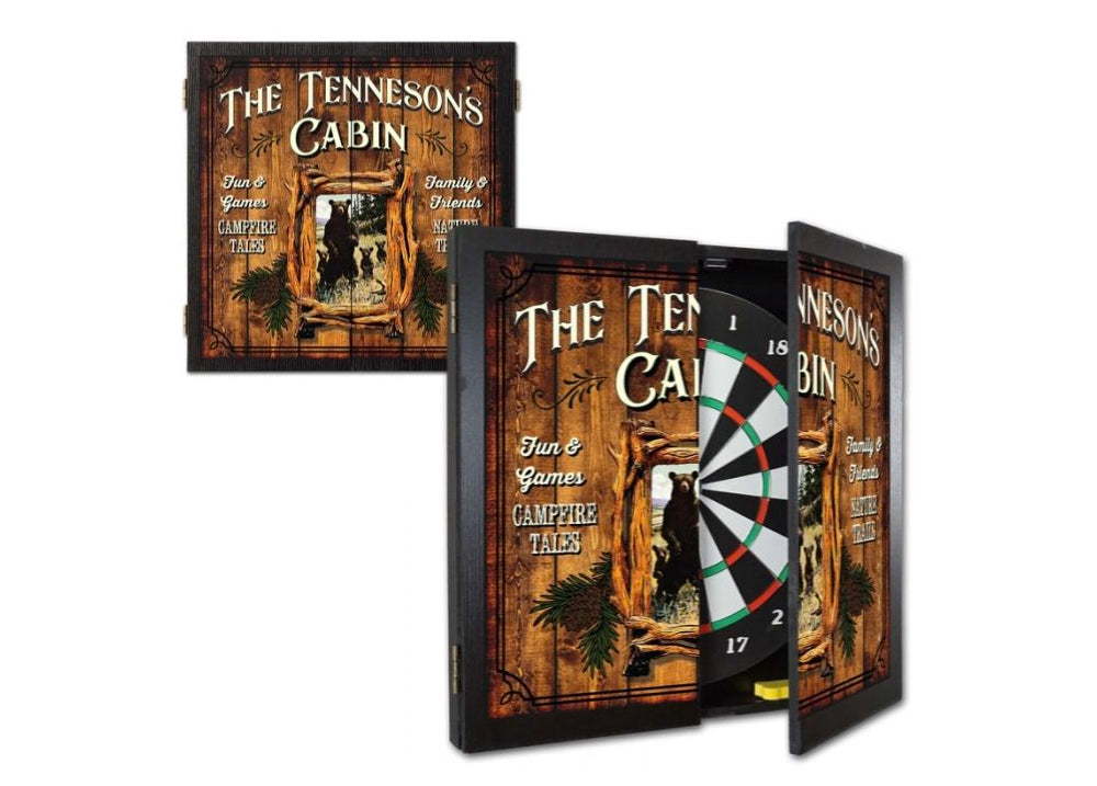 Personalized Cabin Dartboard & Cabinet Set