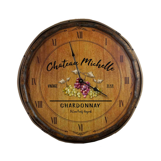Personalized Chateau Quarter Barrel Clock