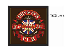 Personalized English Pub Dartboard & Cabinet Set Line 1