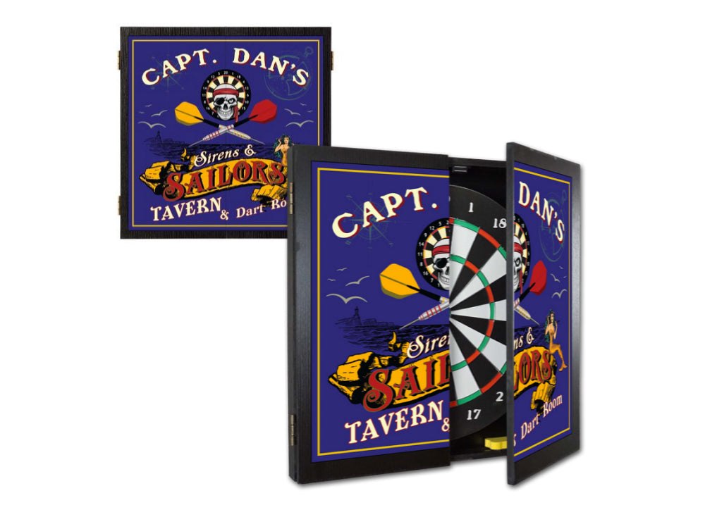 Personalized Sailors Dartboard & Cabinet Set