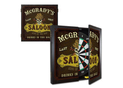 Personalized Saloon Dartboard & Cabinet Set