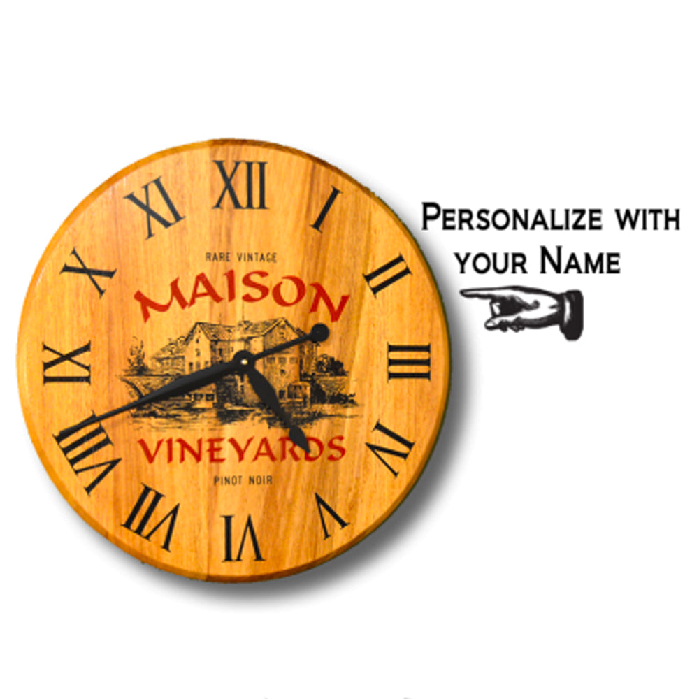 Personalized Vineyard Barrel Head Clock.jpg