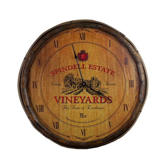 Personalized Vineyard Estates Quarter Barrel Clock