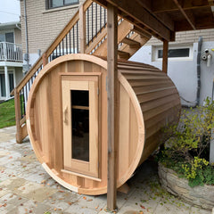 Petawawa Barrel Sauna under the Deck