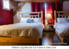 Platform Log Bed with Full Frame in Clear Coat