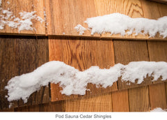 Red cedar siding on pod
